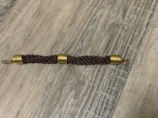 Alex Kirk Brown Braided Multi Strand Cord Bracelet Gold Tone End Caps 6.4”