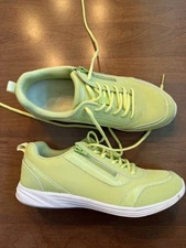 Vionic Womens Abigail Zip Up Lace Sneakers 10 Lime  Green Causal Comfort Shoe