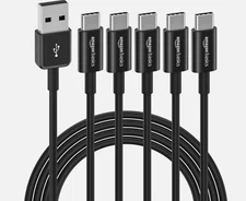 5-PACK Amazon Basics USB-C to USB-A Fast Charger Cable BRAND NEW | FREE SHIPPING