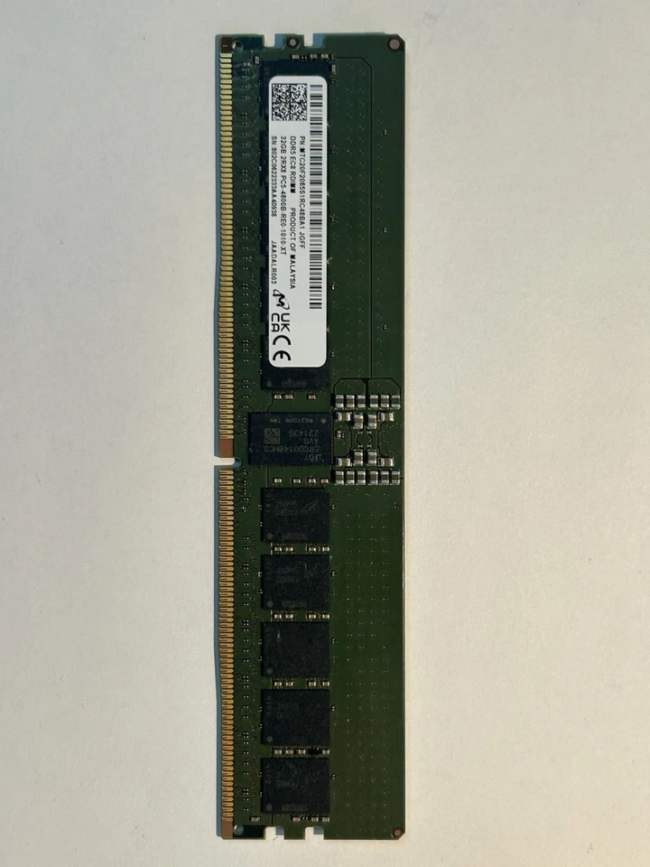 Micron MTC20F2085S1RC48BA1 32GB 2Rx8 PC5-4800B EC8 RDIMM Server RAM - Image 3 of 4