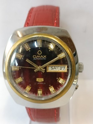 OMAX 17 JEWELS AUTOMATIC DUAL TONE DIAL 35425 SWISS MEN'S WORKING