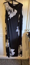 Image of M&Co Women's Black & Cream Patterned Dress Size 18