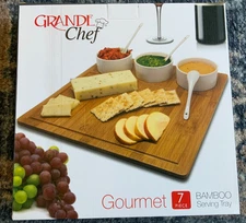Grande Chef Gourmet Bamboo Serving Tray Set