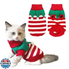 CooShou Dog Christmas Sweater Pet Winter Knitwear Xmas Elf Costum