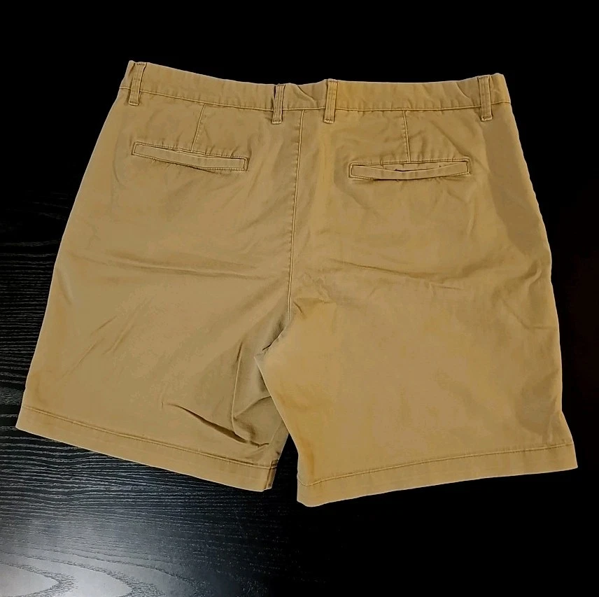 Pantalones Cortos Para Hombre Merona Caqui Talla 36 Chino Informal Beige Marrón Claro Frente Plano Foto 2 de 3