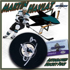 MARTIN HAVLAT Signed SAN JOSE SHARKS Puck w/COA 