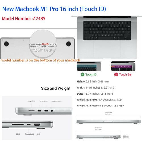 Estuche rígido de goma mate de mármol cubierta KB para nuevo Macbook Air Pro M1 M2 M3 - Imagen 5 de 26