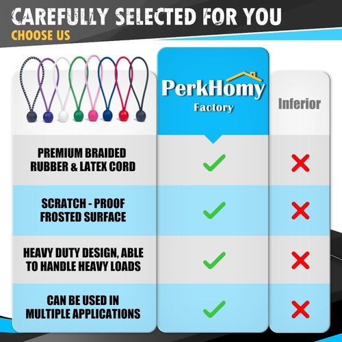 Perkhomy 30 PCS Cavo Elastico a Sfera 6 Pollici Resistente Bungie Cord Palline per Telone Ti - Foto 3 di 11