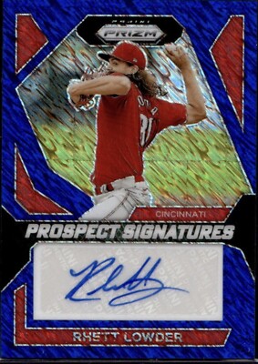 Rhett Lowder RC Auto 7/8 FOTL Cincinnati Reds Prospect Signatures Blue Shimmer!!