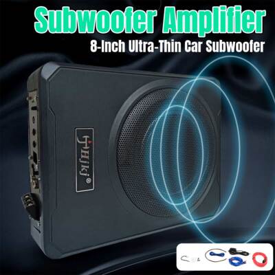 8'' Auto Untersitz Kompakt Subwoofer Amplifier Aktiv Bassbox mit Kabelset 600 W