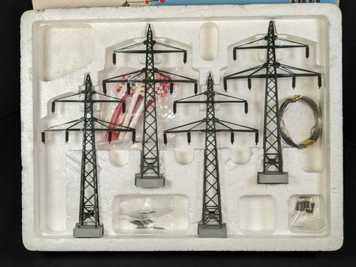 Brawa H0+N 2659 Hochspannungsmaste+Wire+WarnBalloons Model Train NEW OLD STOCK! - Picture 3 of 11