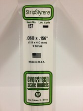 NEW Evergreen Scale Models #262 Polystyrene U Channel .080 x 14 in 4 Pk