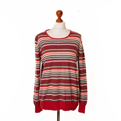 Pull femme ADAGIO multicolore rayé soie et cachemire taille 46 11821 - Photo 1/4