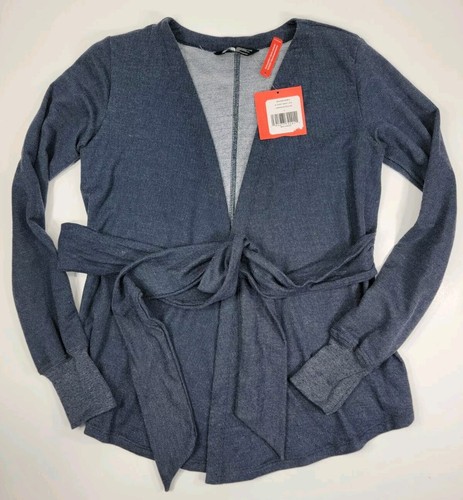 NWT The North Face Women's Terry Wrap Cardigan Sweater Navy Blue Small NEW - Picture 1 of 12