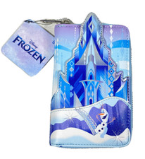 Cartera Loungefly Disney Frozen Castle cremallera alrededor solapa