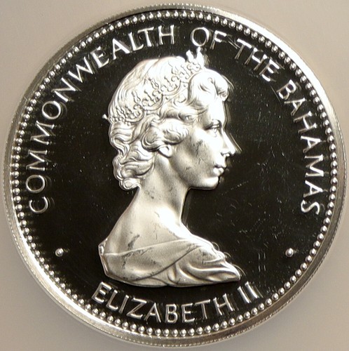 1973 The BAHAMAS Ship Santa Maria VINTAGE OLD Proof Silver $10 Coin NGC i103891 - Picture 2 of 5