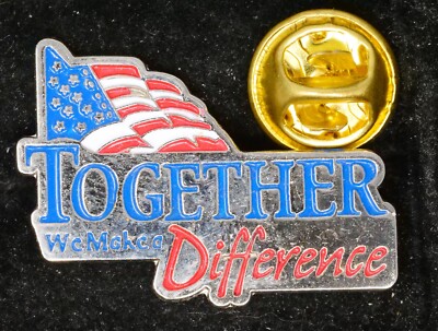 USA Flag Together We Make a Difference Pin | eBay