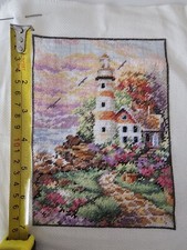 Handmade Gobelin Embroidery ? Pure Silk Thread ? Lighthouse Landscape ? 1713 cm