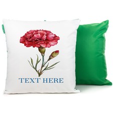 Personalised Carnation Outdoor Cushion Cover Waterproof Floral Garden Pillow