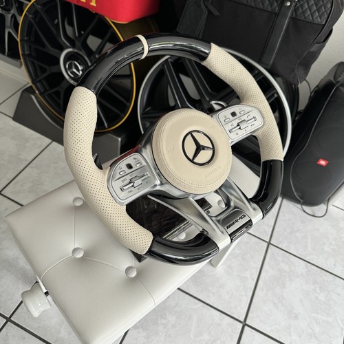 Mercedes AMG Holz Leder Lenkrad Designo Porcellain Piano schwarz S-Klasse W222 - Bild 3 von 24