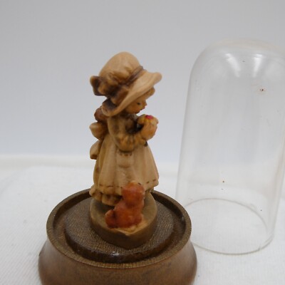 Anri Flowers for You Girl Kitten by Sarah Kay Mini Wood Carving w