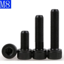 M8 - 1.25 Bolts Black 12.9 Grade Alloy Steel Allen Hex Socket Cap Head Screws
