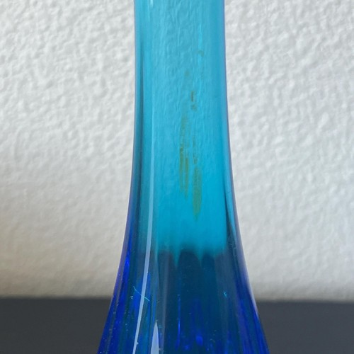 Fenton Colonial Blue Swung Vase 12" Tall Thumbprint - Picture 4 of 6