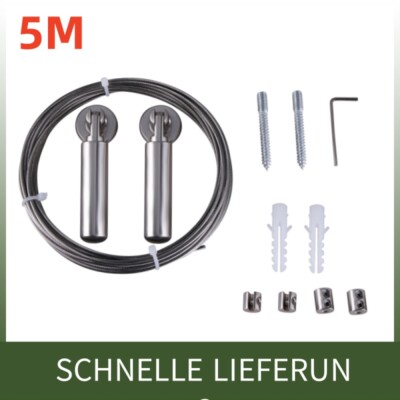 Seilspanner Seilspanngarnitur Gardinenseil Vorhang-Set Drahtseil Gardinenstange