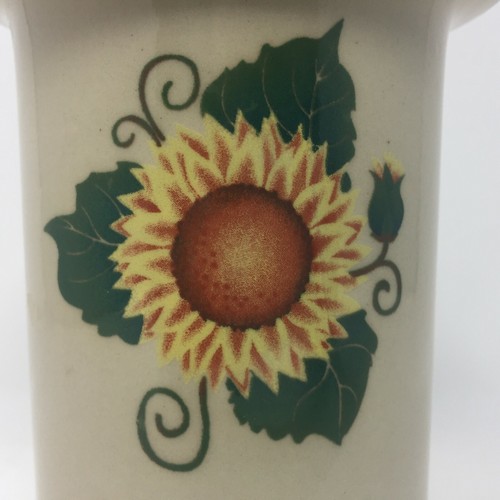 Pottery Stoneware Dip Bowl Set of 2 Yellow, Green Sunflower Stay Cold Crock Bowl - Picture 3 of 8