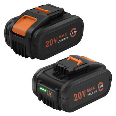 2Pack 18V/20V 8,0Ah Li-ion Akkus für Worx WA3551 WA3551.1 WA3553 WA3641 WA3572
