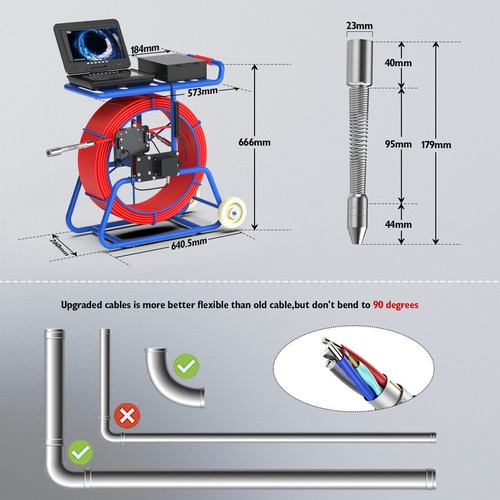 10" LCD Monitor Kanalkamera 9mm Kabel Rohr Inspektion Kamera mit DVR Funktion - Bild 8 von 26