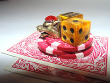 Ochraniacz karty pokerowej mosiężna głowa wilka z marmurkową kostką TH.R.OX