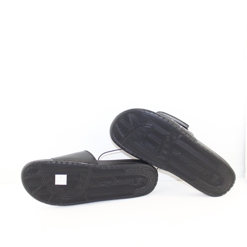 CHAMPION Hombre Sandalias Deslizantes Multi Zapatos Talla Negro Cuero Imitado Superior NUEVAS - Imagen 6 de 6