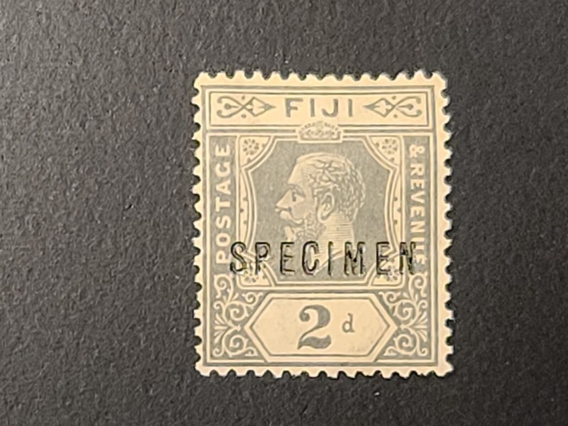 Fiji Specimen Stamp KGV Two Pence 2d Mint Hinged Nice FIJI SPECIMEN STAMP