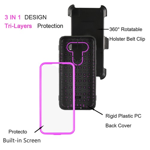 Funda rígida a prueba de golpes con clip para cinturón para LG Stylo 6/LG k51/LG K31/LG V60 - Imagen 31 de 31