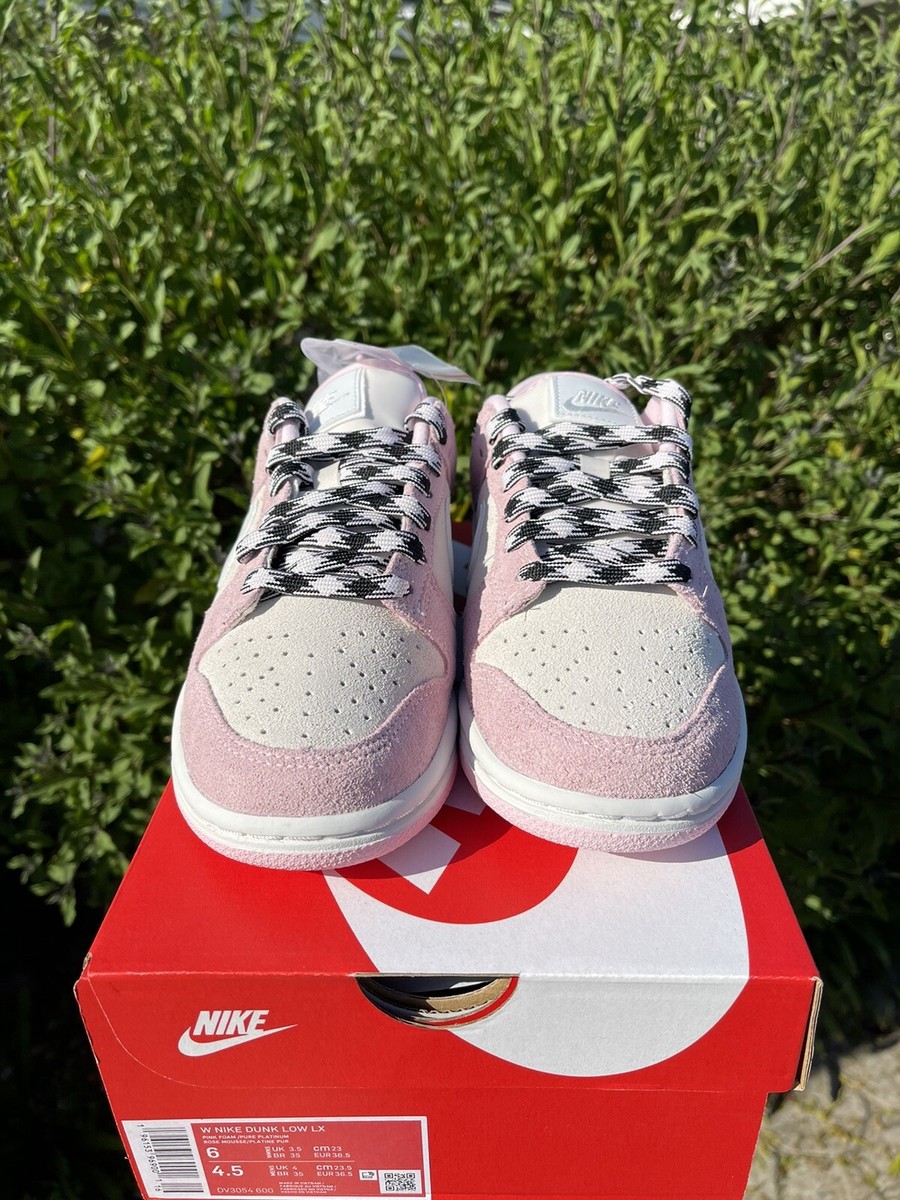 NEW Nike Dunk Low LX Pink Foam Suede Women's Size 6W / 4.5Y