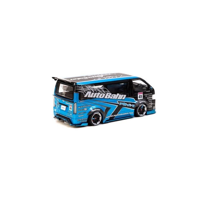 Diecast Tarmac Works 1/43 Toyota Hiace Widebody Black / Blue