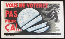 1936 French Elections Popular Front Lithographed Poster