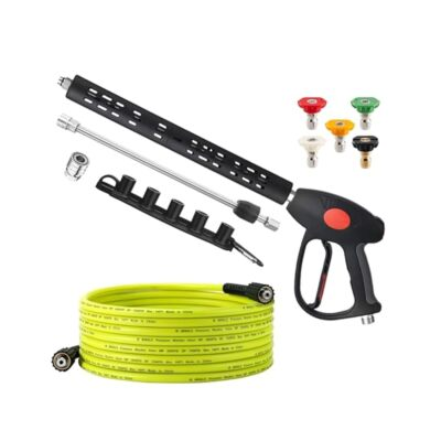 #ad HighPressure Washer Hose Kit 25ft Gun 5 Nozzles amp; M2214mm Connection $50.99