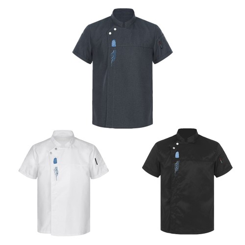 Mens Womens Uniform Breathable Chef Jacket Hotel Unisex Waiter Chefs Coat Tops - Picture 6 of 33