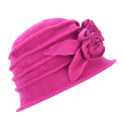 1920s Gatsby Womens Flower Wool Warm Beanie Bow Hat Cap Crushable A287 - Picture 48 of 68