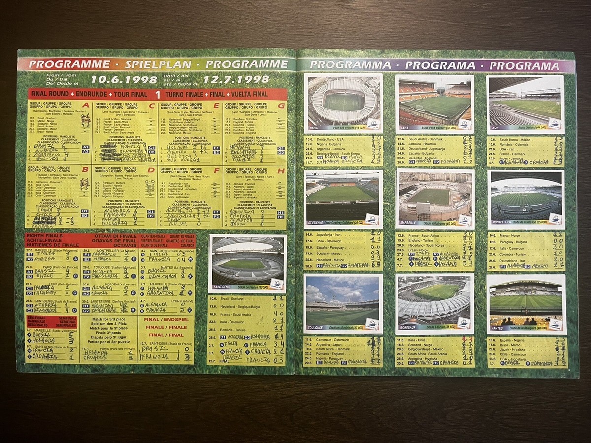Panini 1998 France World Cup Original Complete Album