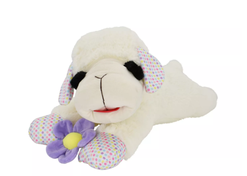 NEW Multipet Jumbo Spring Flower Lamb Chop with Polka Dot Ears & Paws Plush 24" - 第 2/5 張圖片