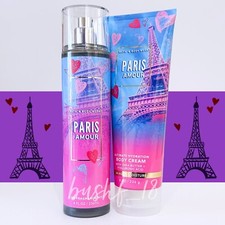 Bath  Body Works 2pc PARIS AMOUR Fragrance Mist  Body Cream NEW Signature