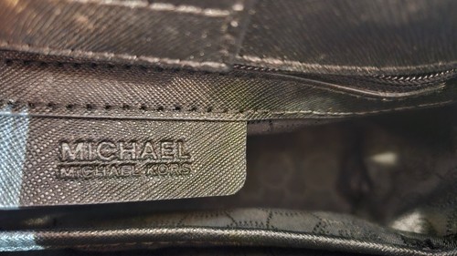 Michael Kors Damen Medium Handtasche Umhängetasche Leder PVC Schwarz MK - Bild 8 von 10
