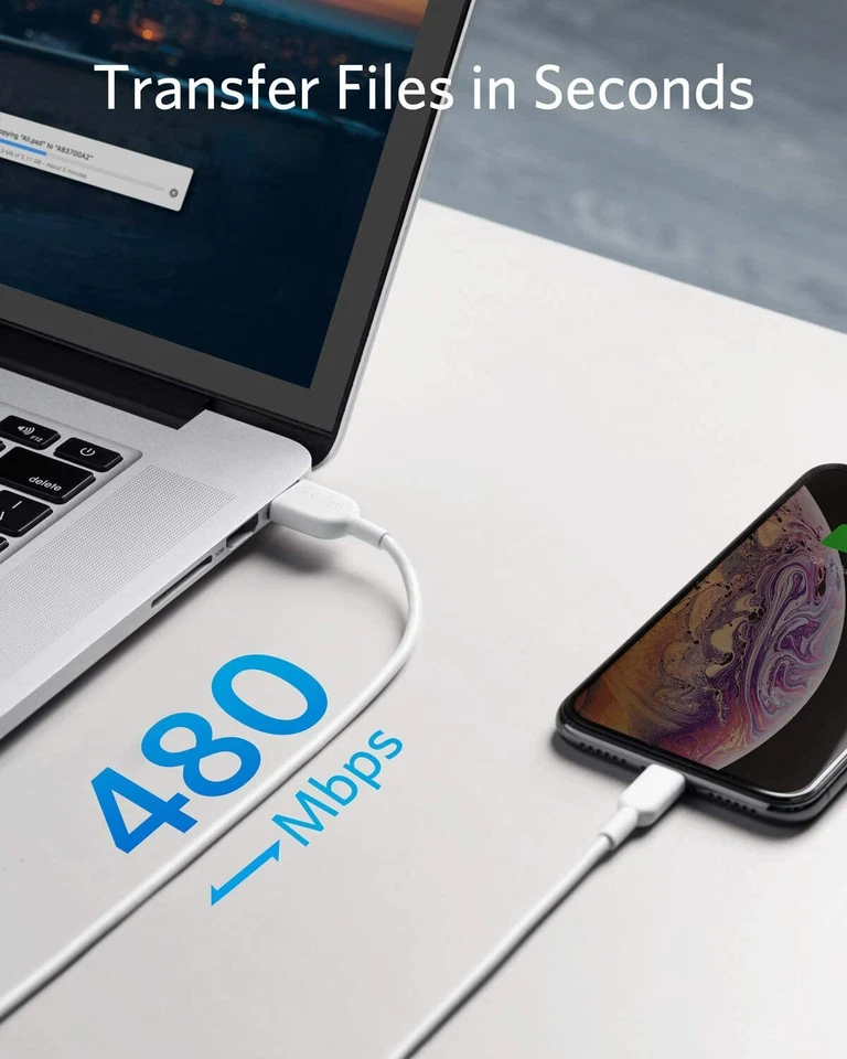 Anker Powerline II Lightning 电缆 USB 充电/同步 MFi 认证 适用于 iPhone 11 — 第 4/4 张图片