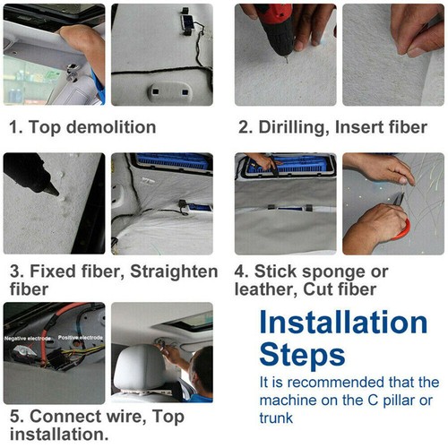 300X 12V RGB LED Auto Dachhimmel Sternenlicht Lampe Glasfaser APP Fernbedienung - Afbeelding 8 van 11