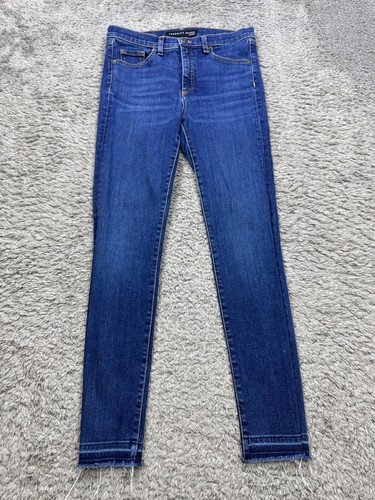 Veronica Beard Jeans Women 30 Kate 10" Skinny Ankle Frayed Raw Hem High Rise Y2K