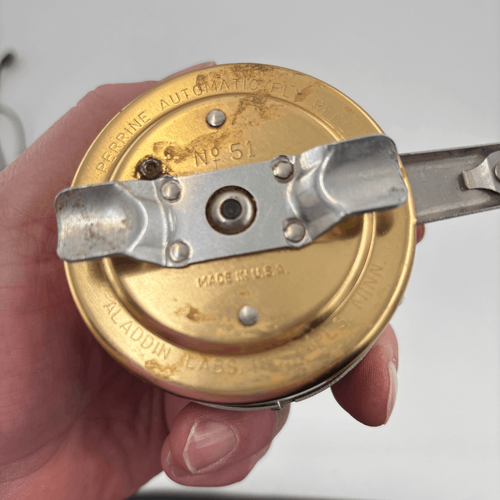 Vintage Aladdin PERRINE Model 51 Automatic Fly Fishing Reel USA Works Great - Picture 5 of 6