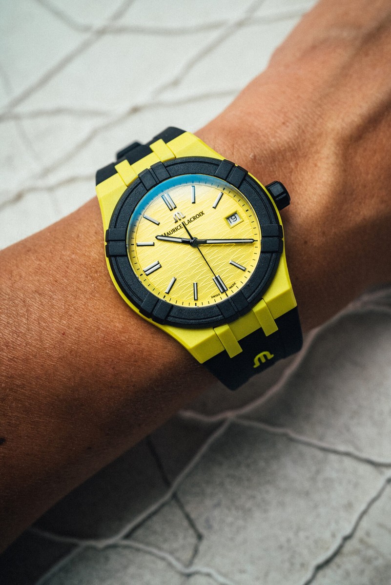 Maurice Lacroix / Aikon Tide イエロー Maurice Lacroix AIKON #tide watch 40mm yellow dial with